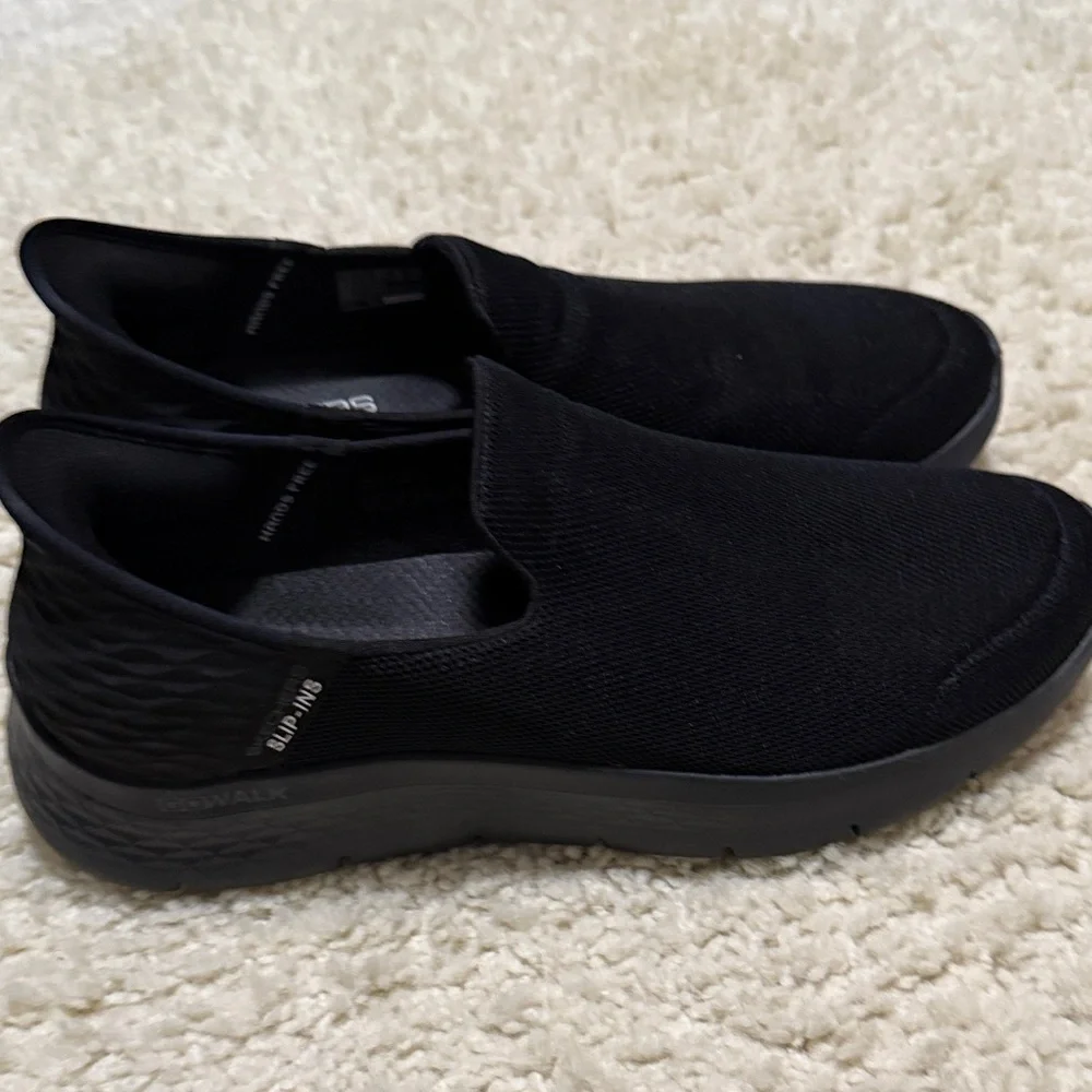 Skechers Black Mesh Slip-On Loafers